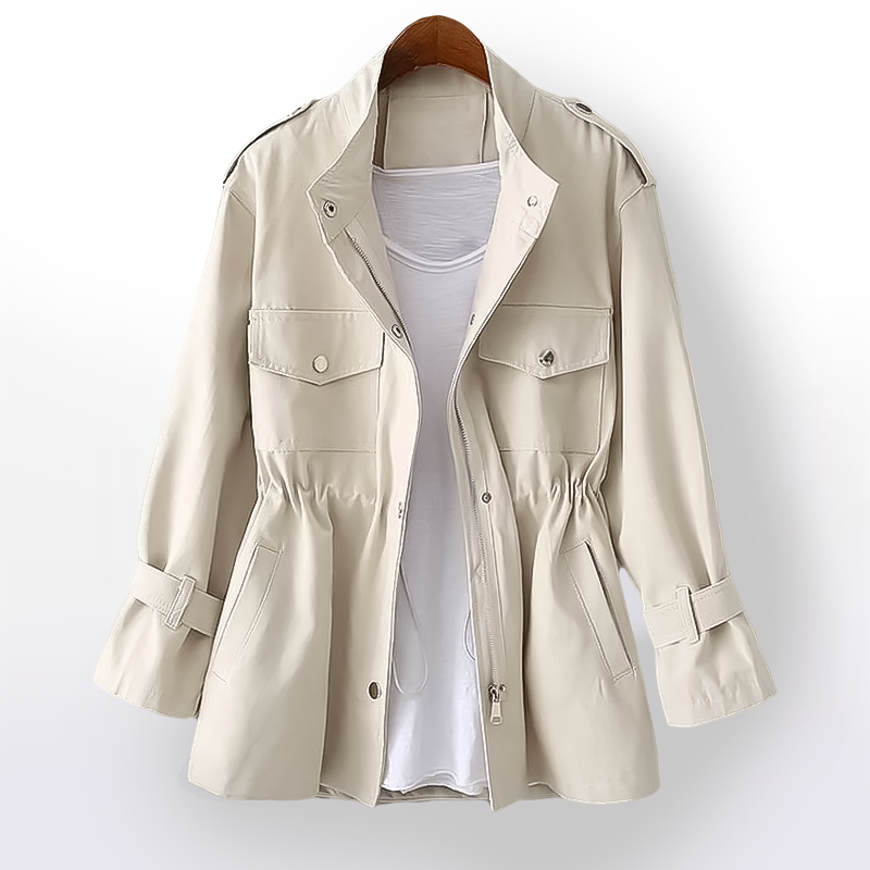 Drawstring Waist Utility Blazer for Women