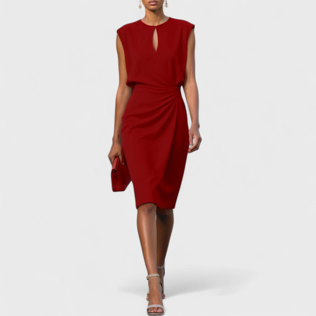 Draped Sleeveless Midi Dress for Women