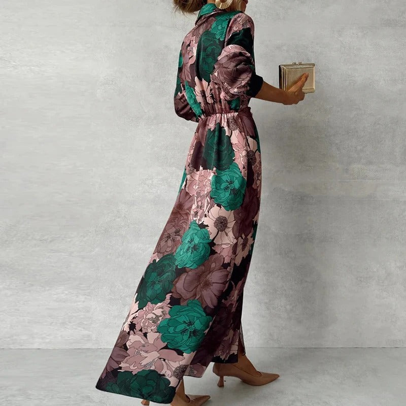 Floral Belted Maxi Dress for Women