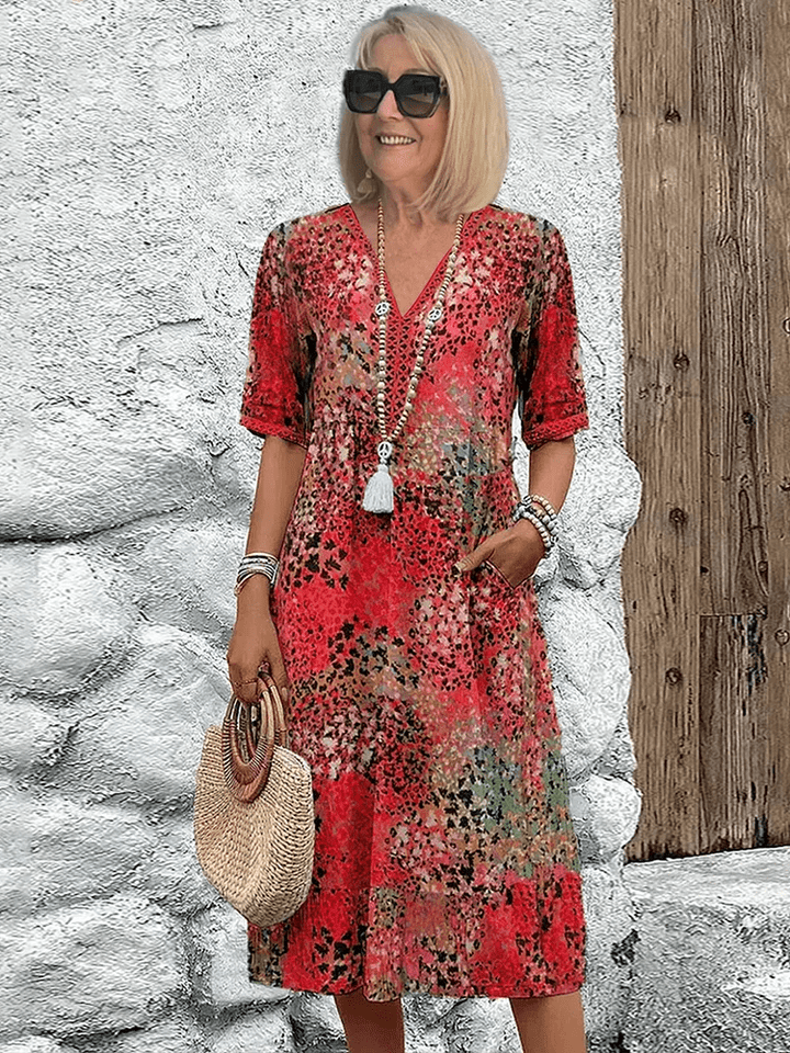 Flowy Summer Midi Dress for Women