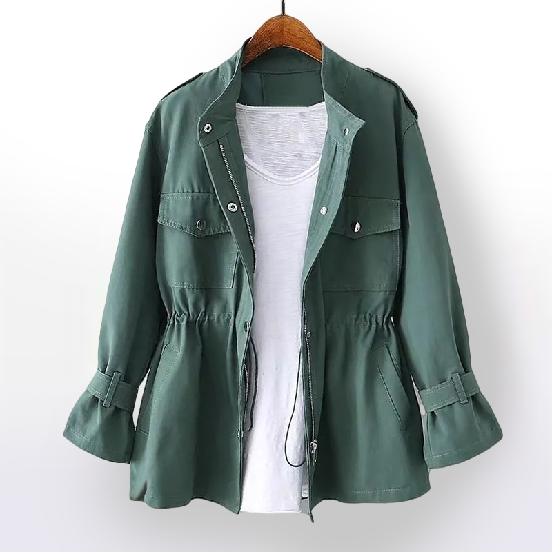 Drawstring Waist Utility Blazer for Women