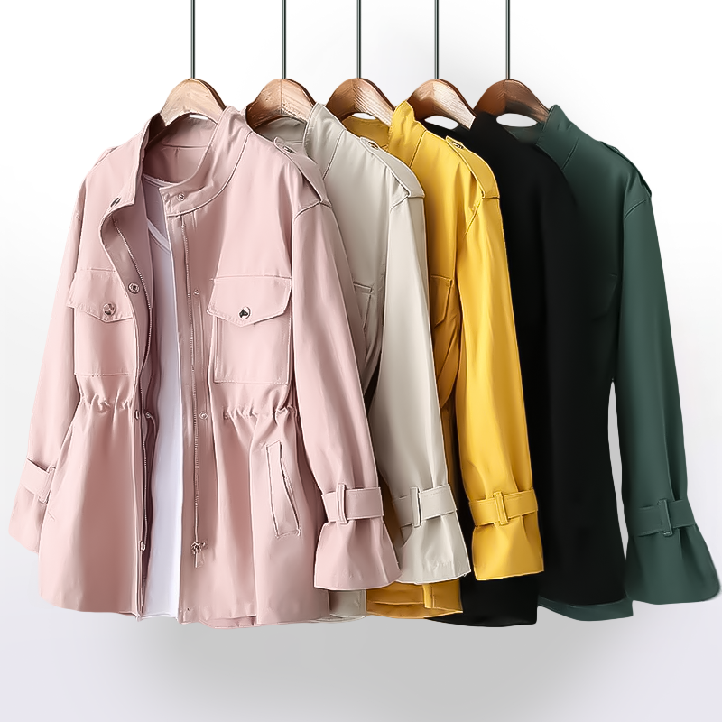 Drawstring Waist Utility Blazer for Women