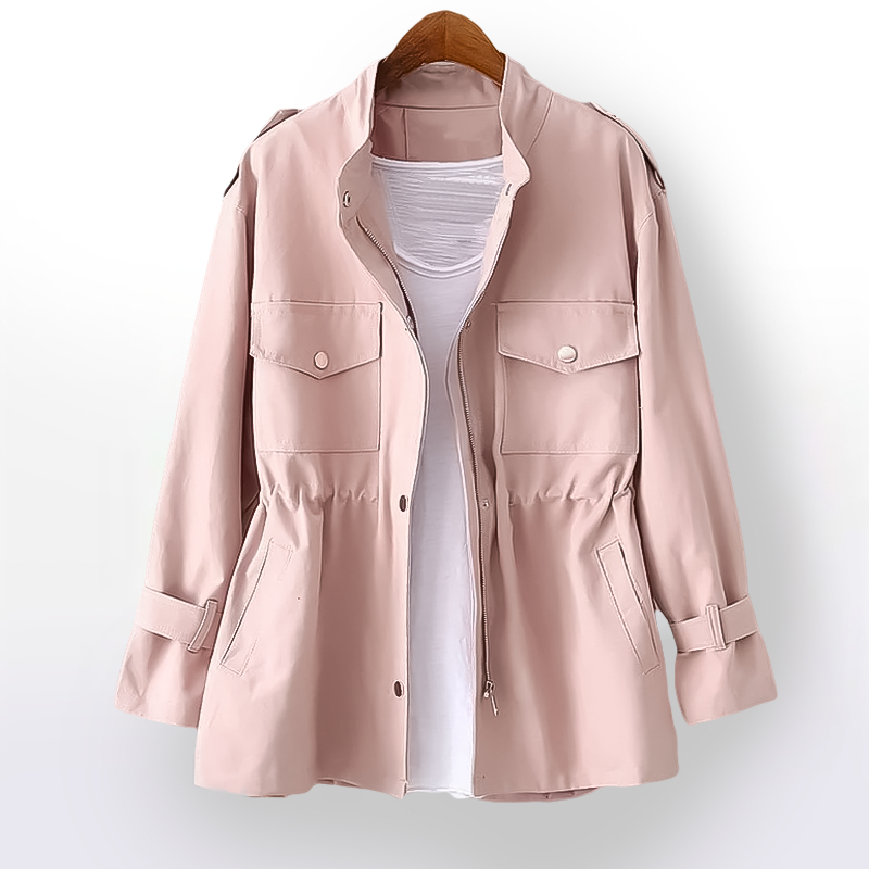 Drawstring Waist Utility Blazer for Women
