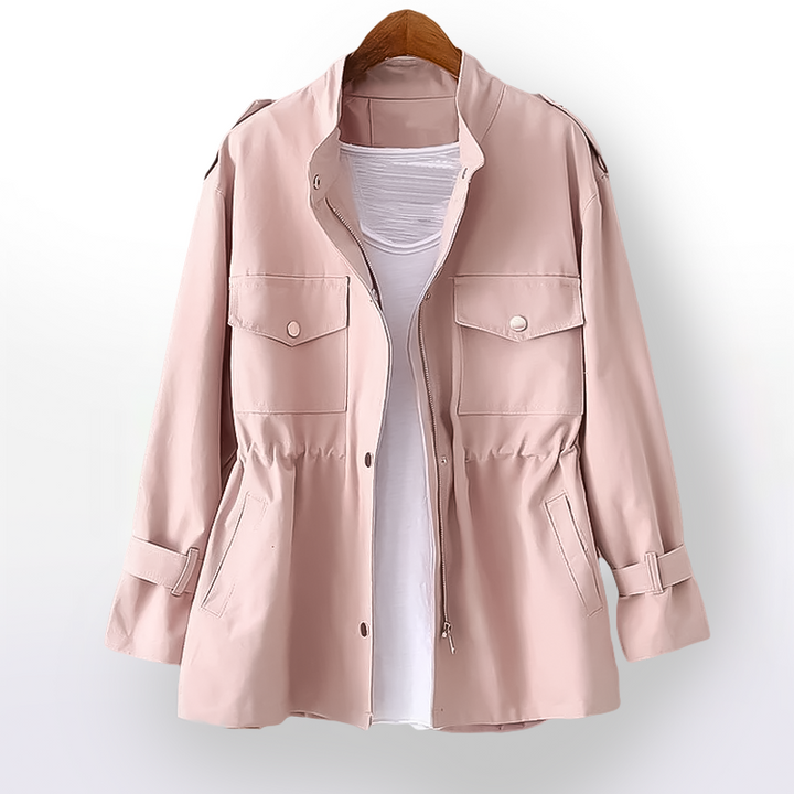 Drawstring Waist Utility Blazer for Women