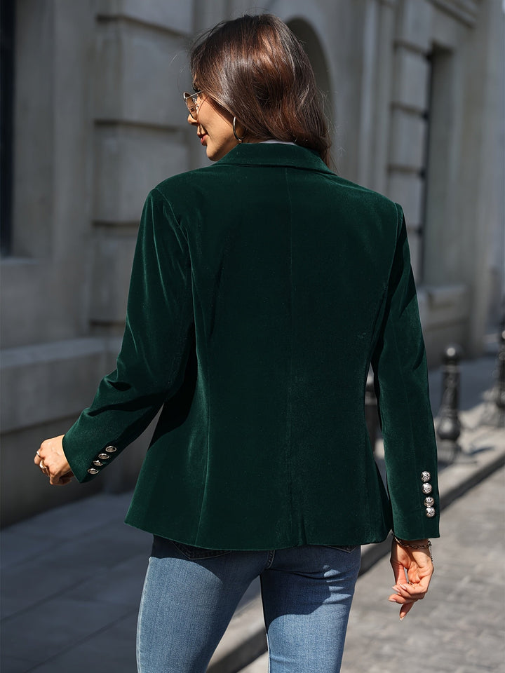 Velvet Single-Button Tailored Blazer for Women