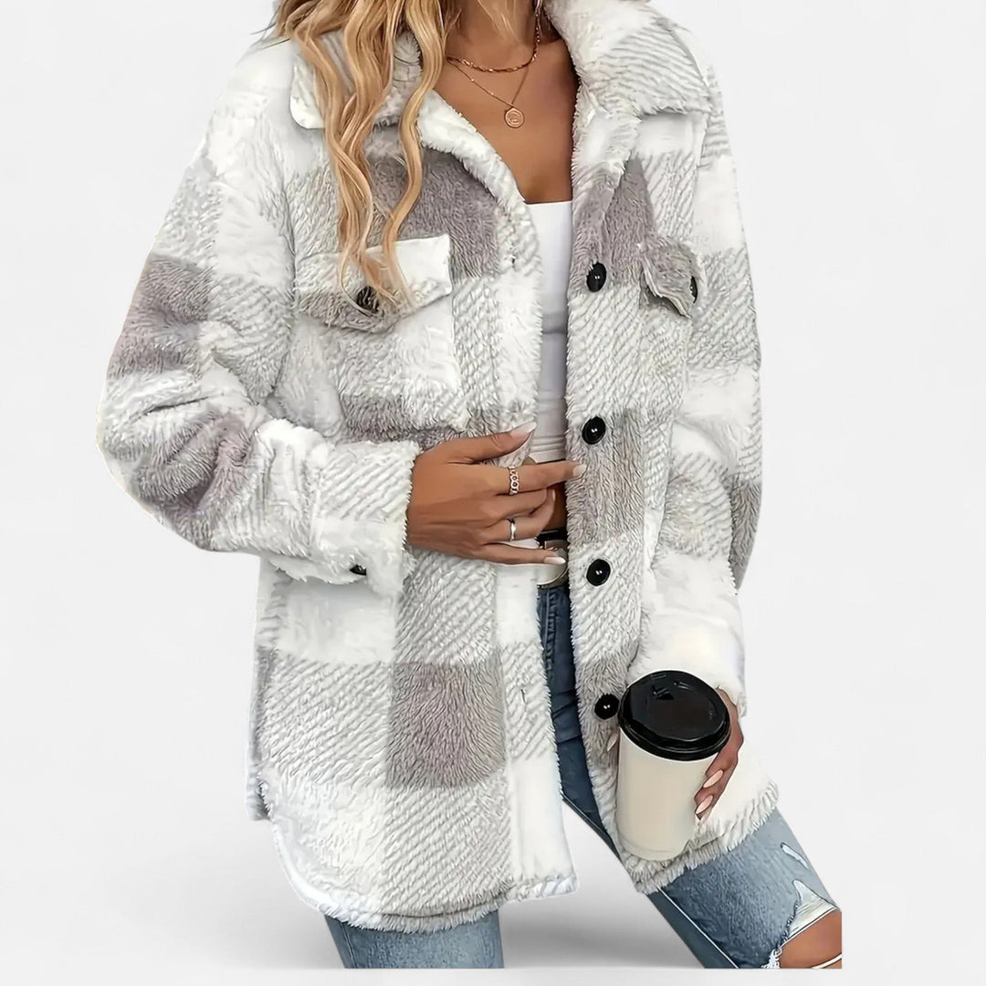 Plaid Oversized Button-Up Shacket for Women