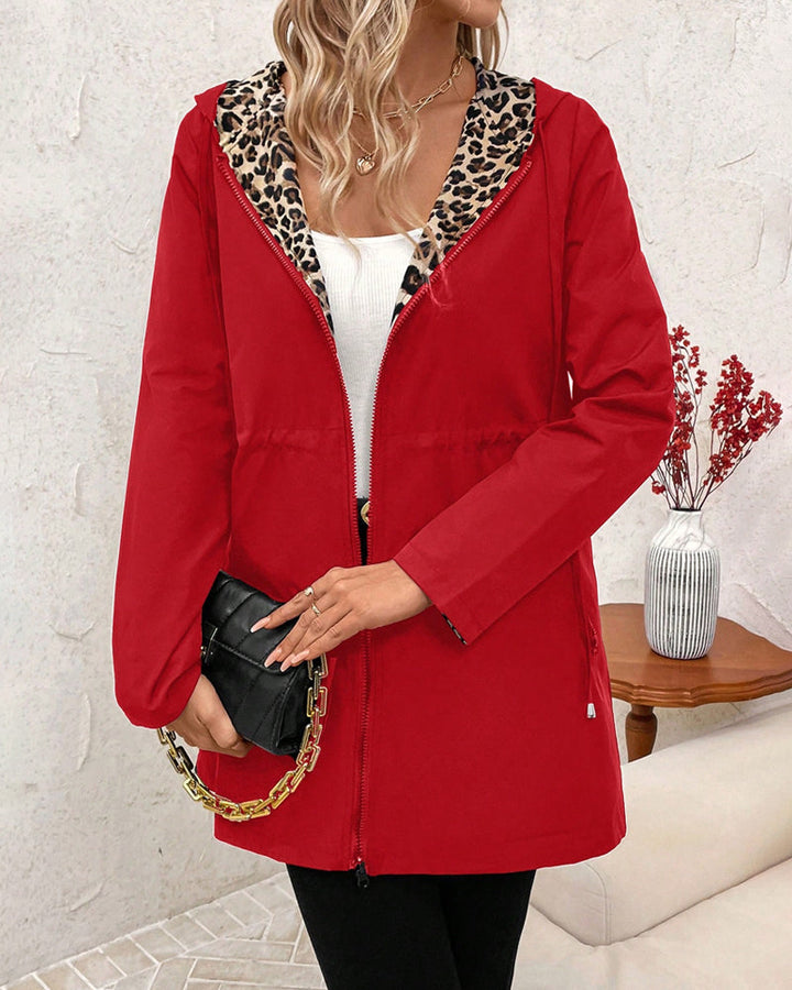 Reversible Leopard Hooded Jacket for Women