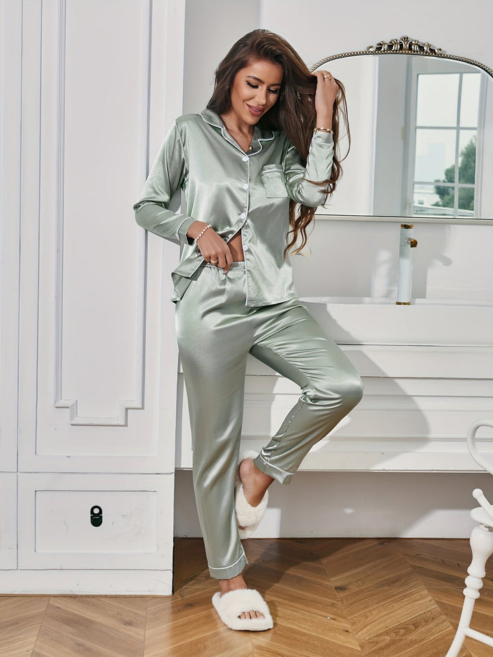 Silk Two-Piece Sleepwear Set for Women