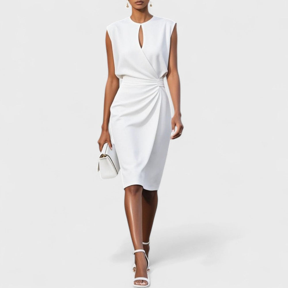 Draped Sleeveless Midi Dress for Women
