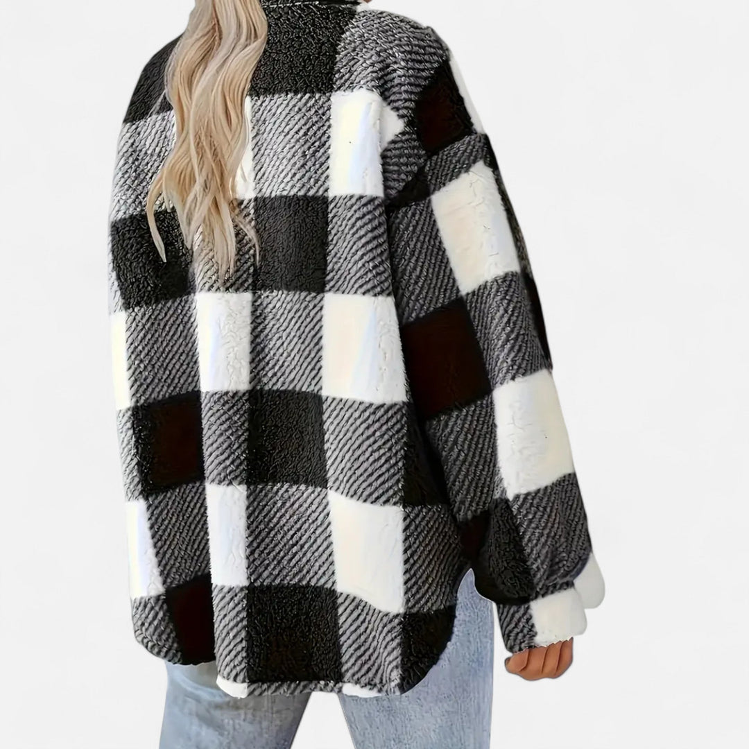 Plaid Oversized Button-Up Shacket for Women