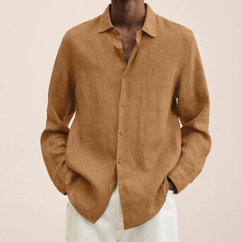 Long Sleeve Linen Casual Shirt for Men