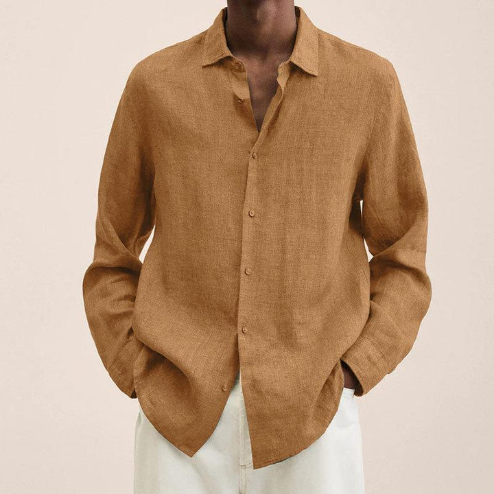 Long Sleeve Linen Casual Shirt for Men