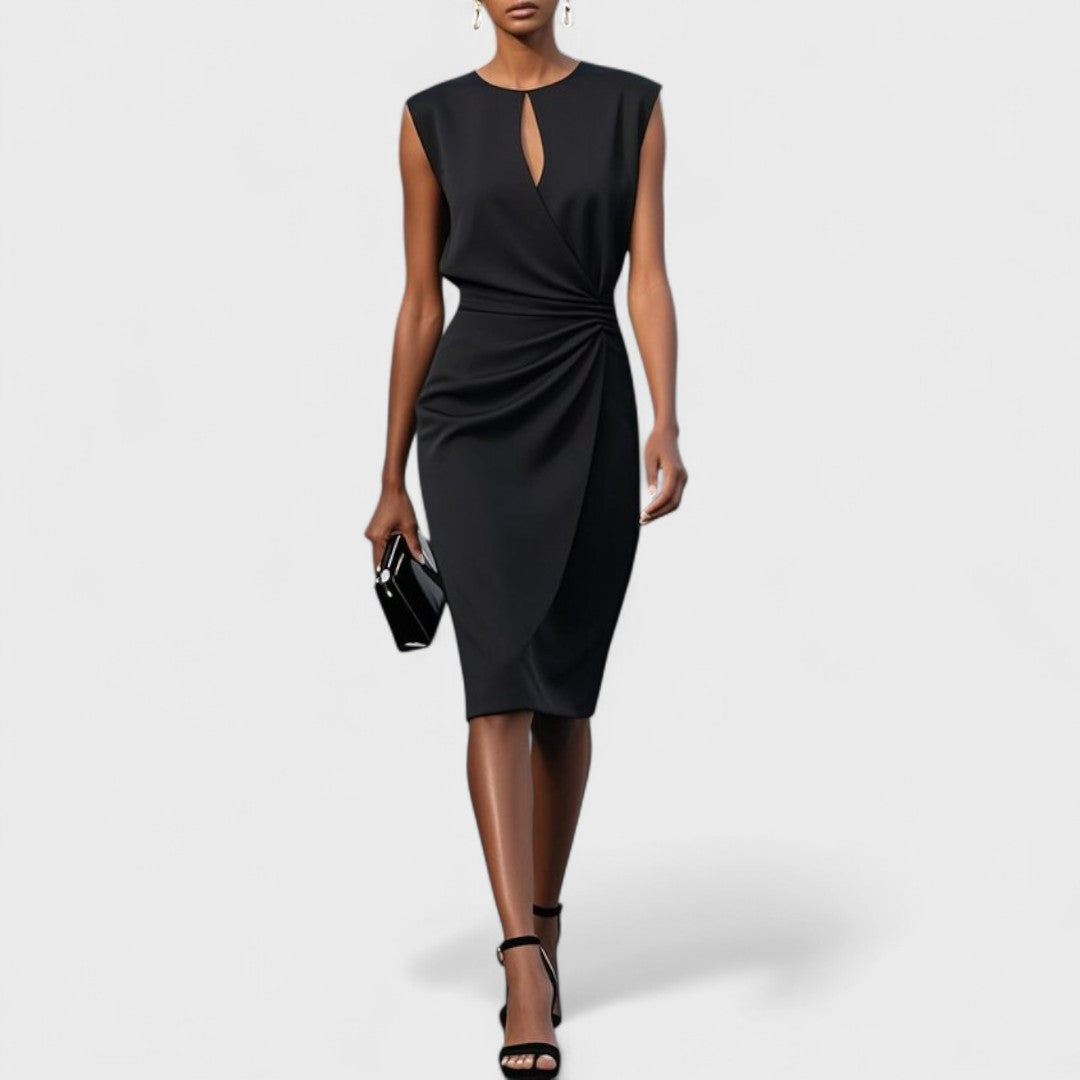 Draped Sleeveless Midi Dress for Women