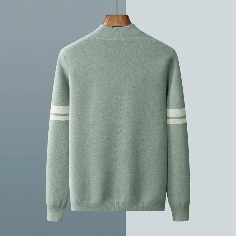Merino Striped Sleeve Cardigan for Men