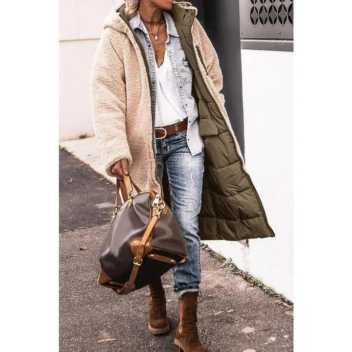 Longline Sherpa Lined Puffer Jacket for Women