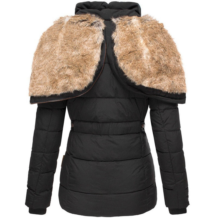 Faux Fur Hooded Quilted Winter Jacket for Women