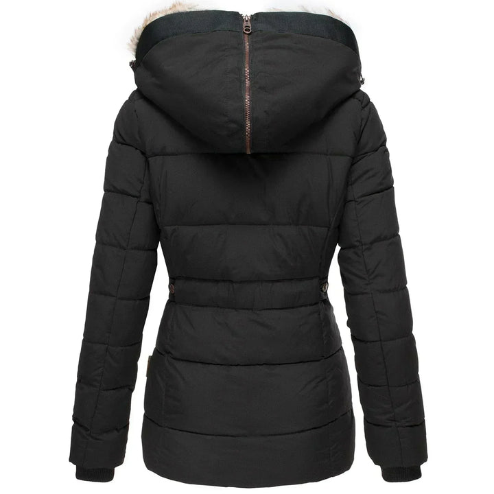 Faux Fur Hooded Quilted Winter Jacket for Women