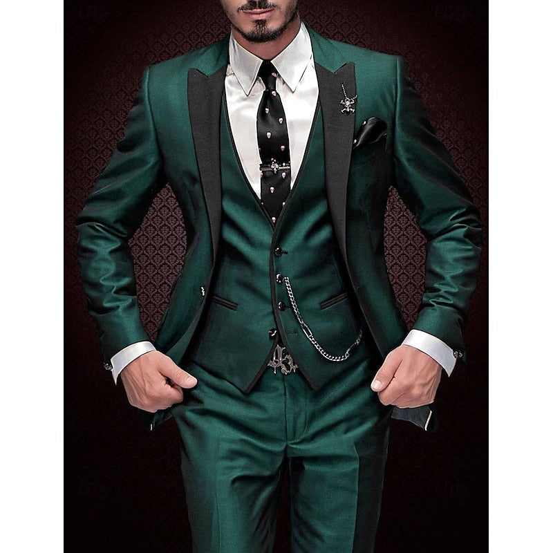 3-Piece Blazer Waistcoat and Trouser Suit for Men