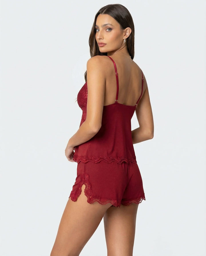 Scalloped Lace Cami and Shorts Set for Women