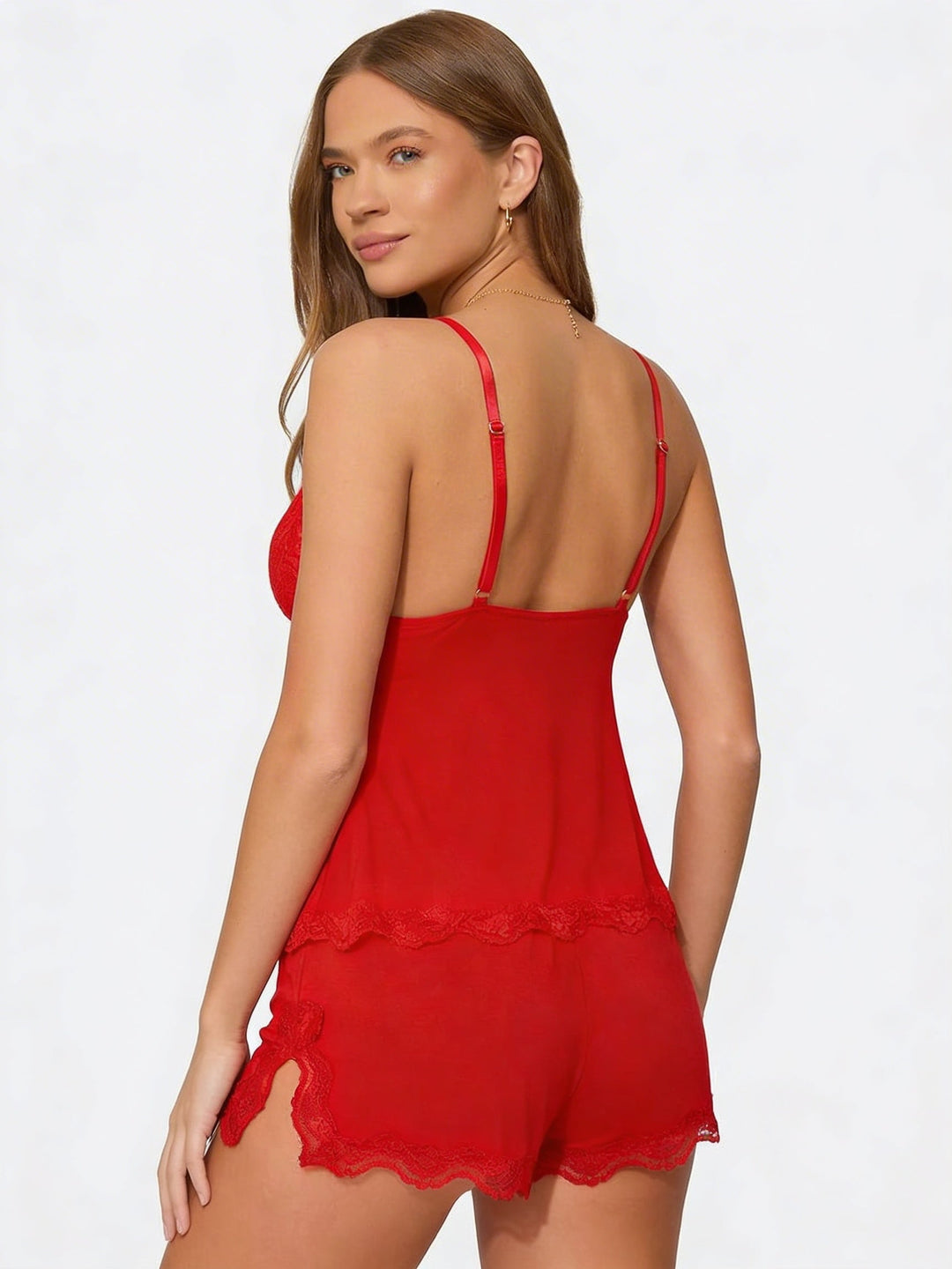 Scalloped Lace Cami and Shorts Set for Women