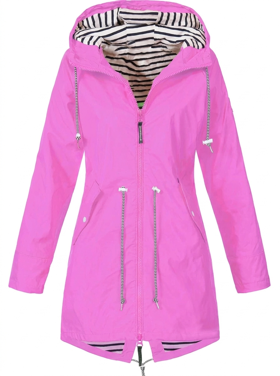 Hooded Waterproof Longline Rain Coat for Women