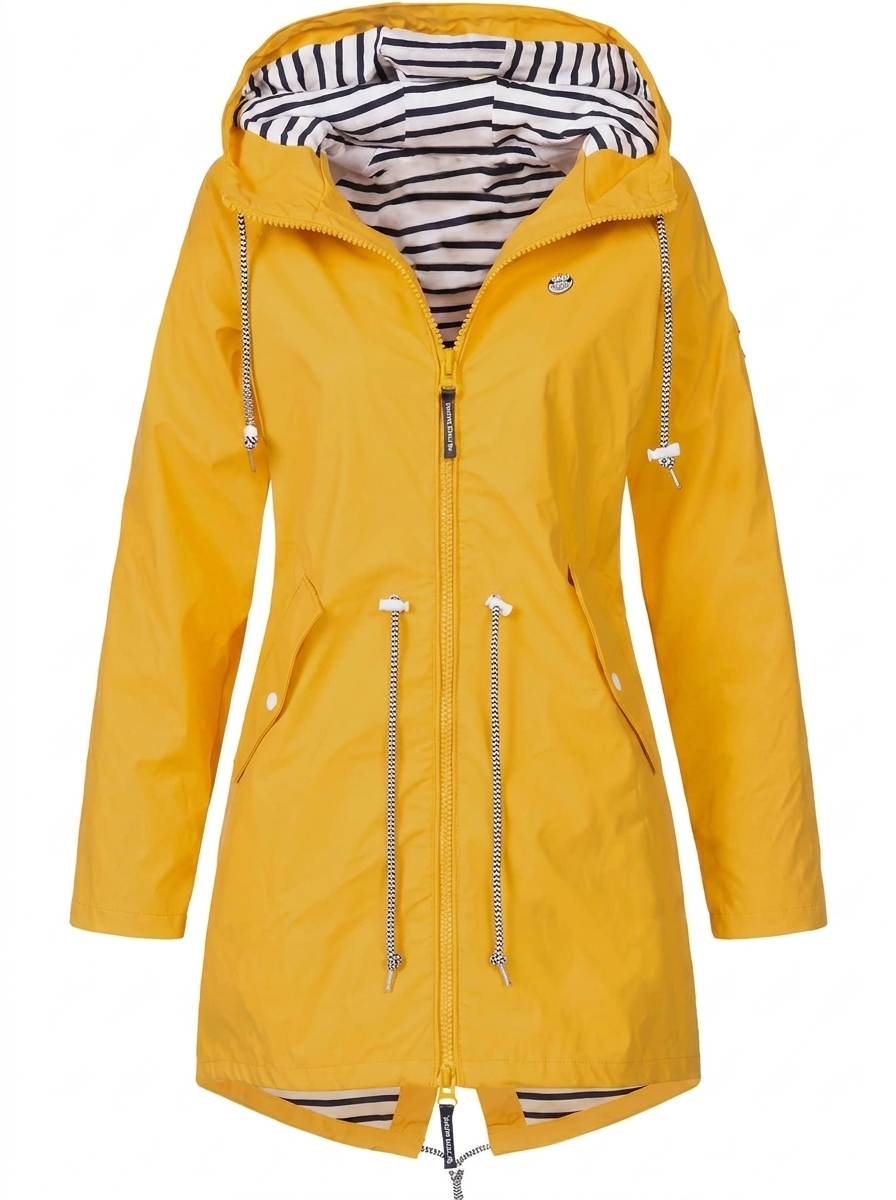 Hooded Waterproof Longline Rain Coat for Women