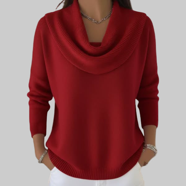 Cowl Neck Knit Sweater for Women