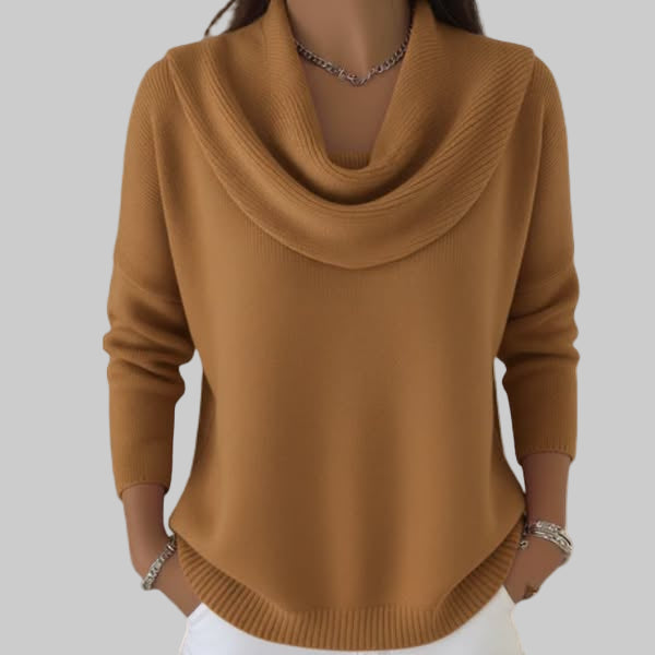 Cowl Neck Knit Sweater for Women