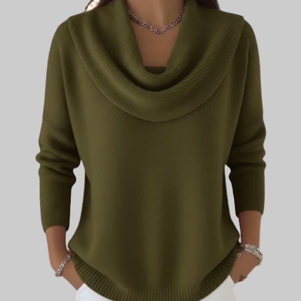 Cowl Neck Knit Sweater for Women