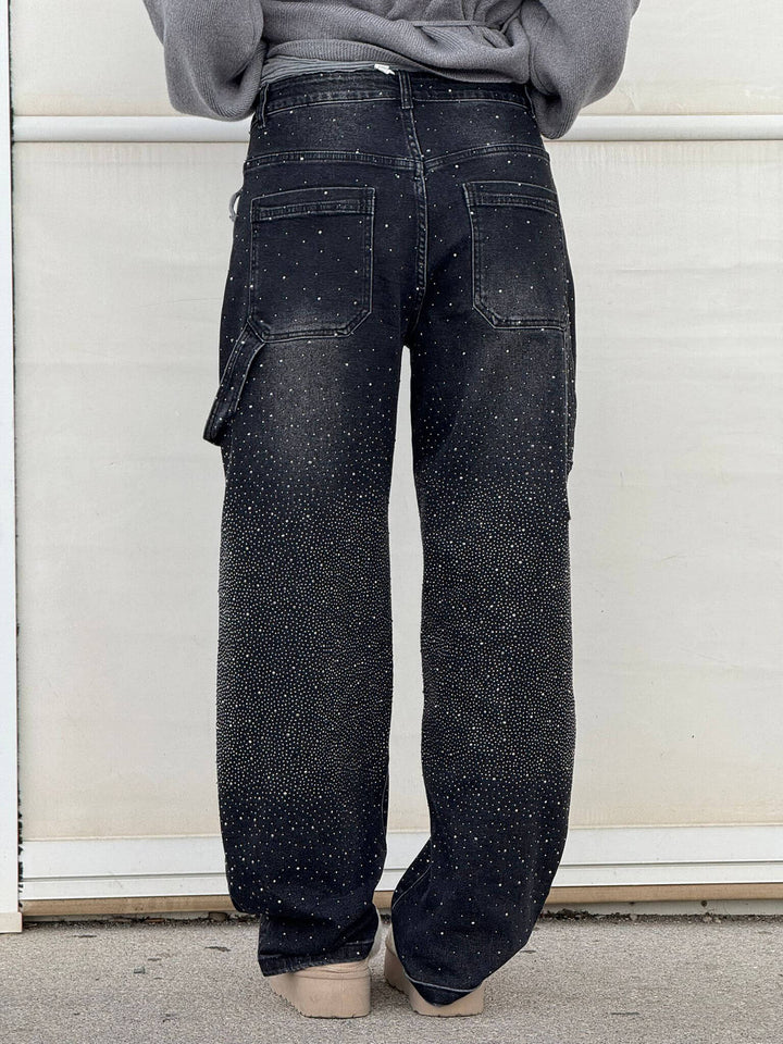 High Waist Wide Leg Cargo Jeans for Women