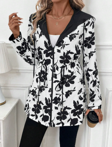 Reversible Leopard Hooded Jacket for Women