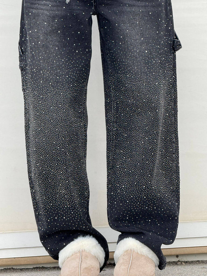 High Waist Wide Leg Cargo Jeans for Women