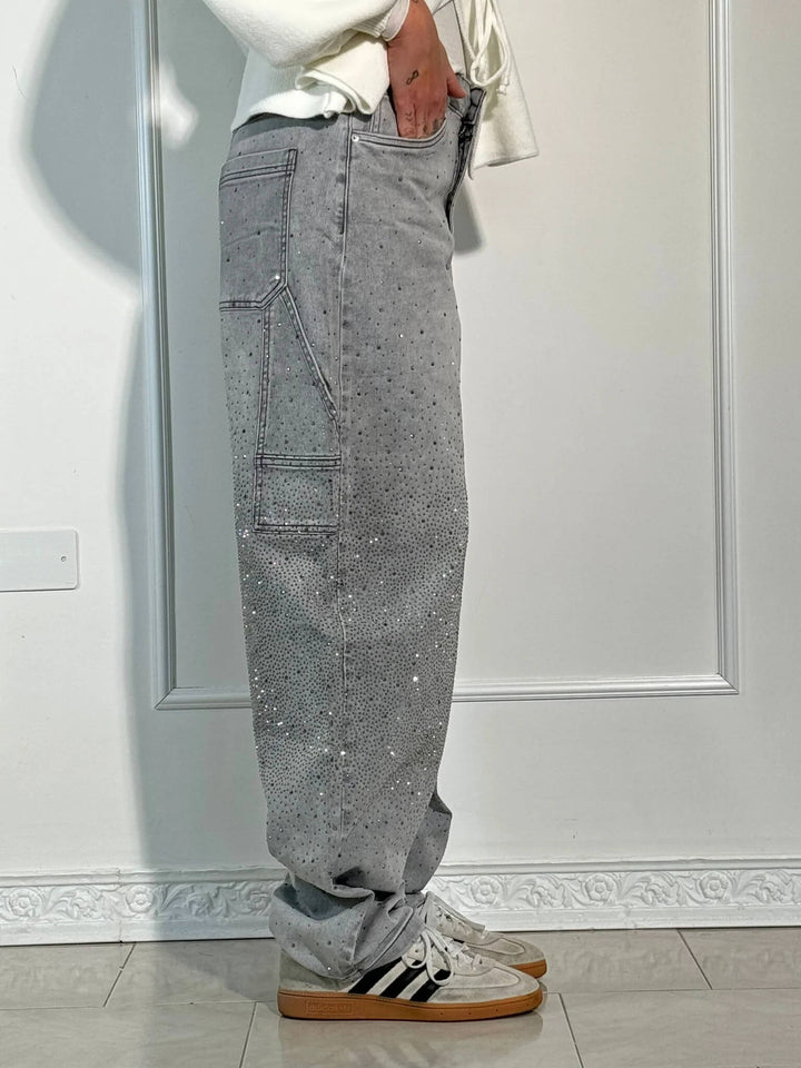High Waist Wide Leg Cargo Jeans for Women
