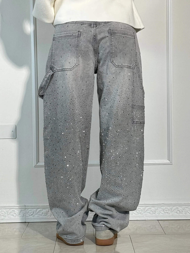 High Waist Wide Leg Cargo Jeans for Women