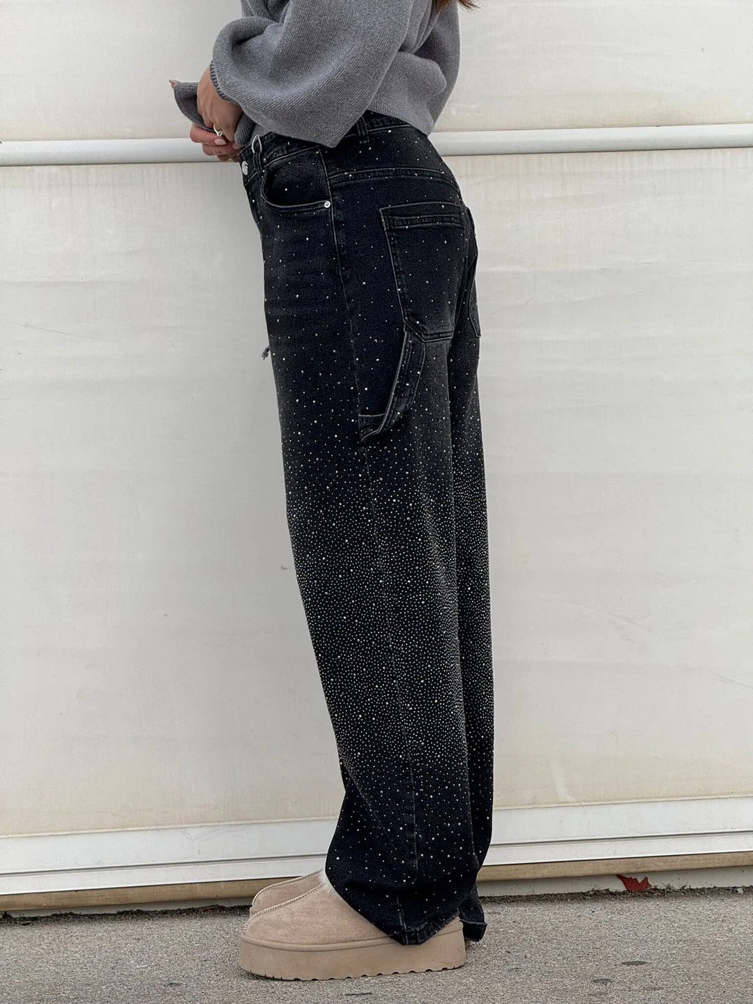 High Waist Wide Leg Cargo Jeans for Women