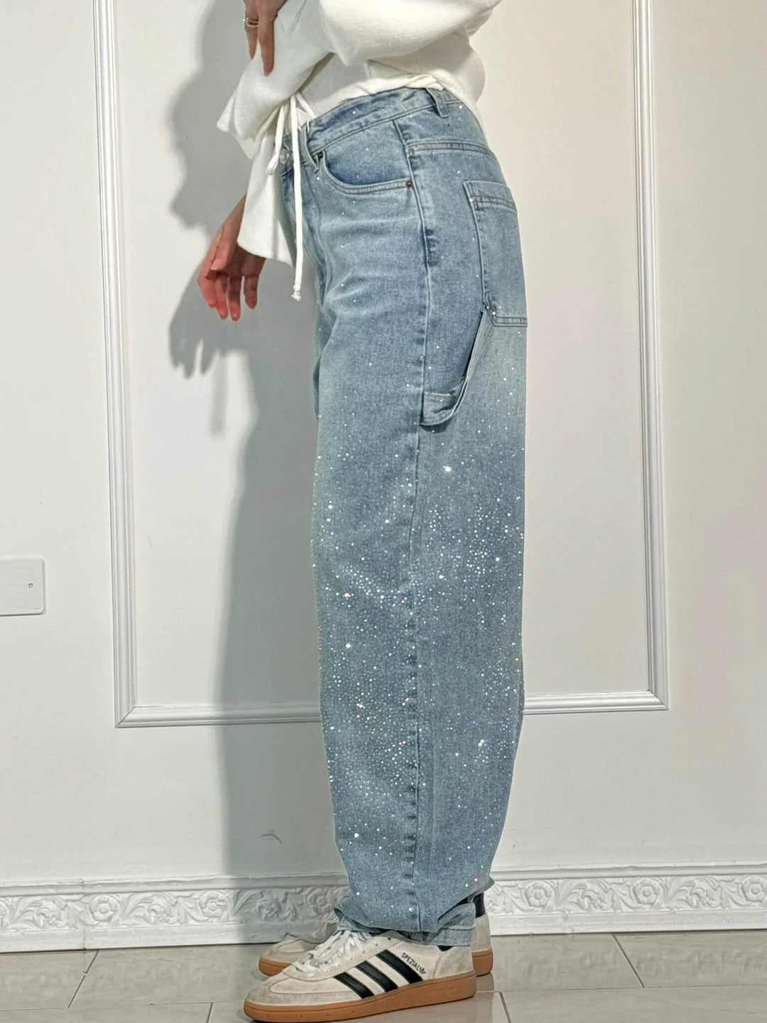 High Waist Wide Leg Cargo Jeans for Women