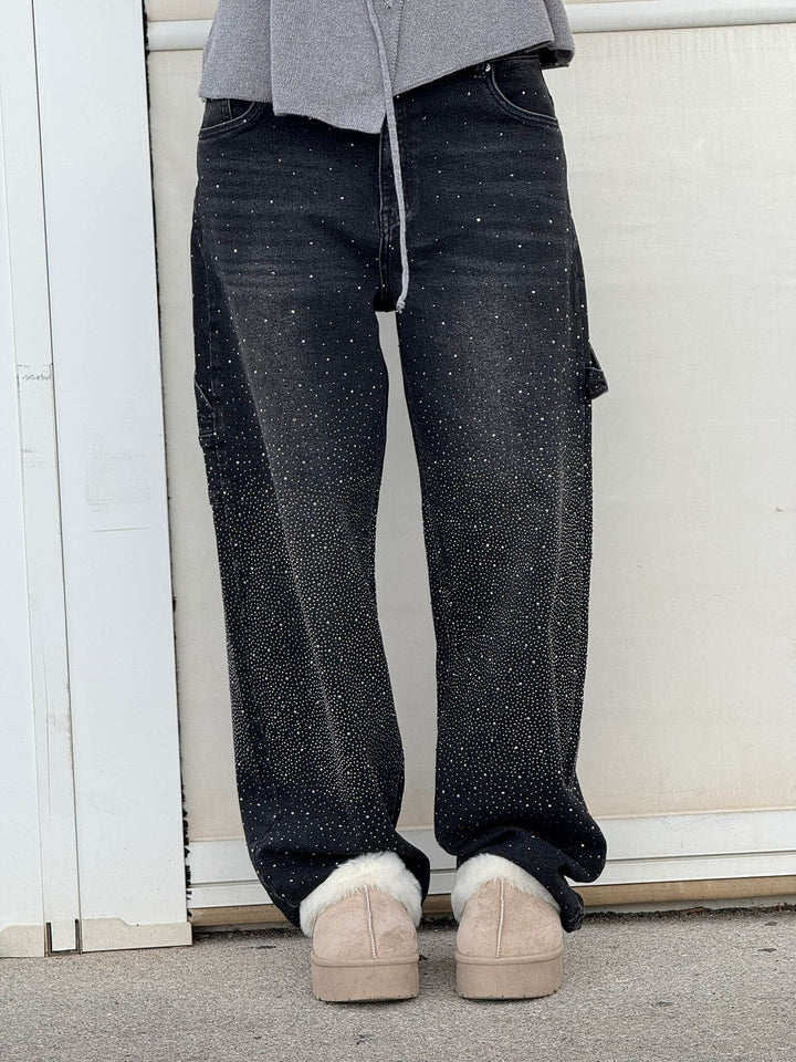 High Waist Wide Leg Cargo Jeans for Women