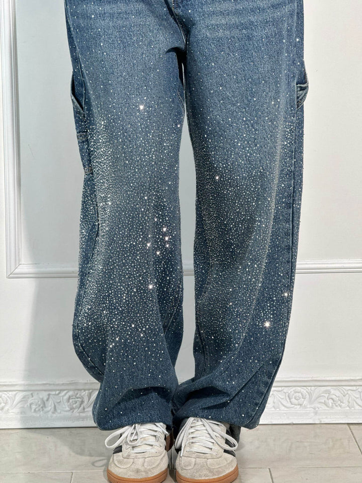 High Waist Wide Leg Cargo Jeans for Women