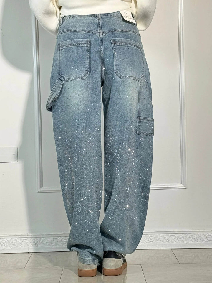 High Waist Wide Leg Cargo Jeans for Women