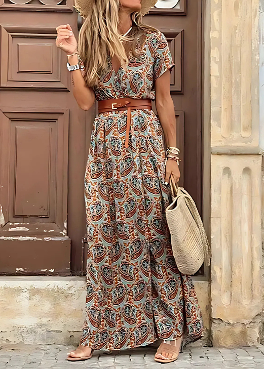 Floral Side-Slit Maxi Dress for Women
