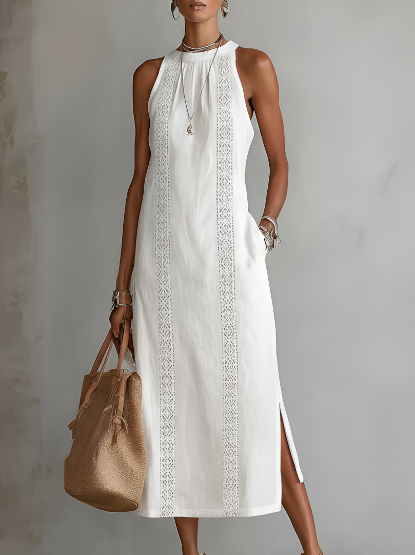 Sleeveless Round Neck Midi Dress for Women