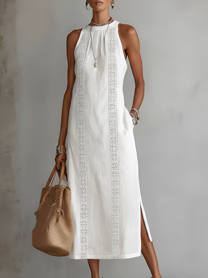 Sleeveless Round Neck Midi Dress for Women