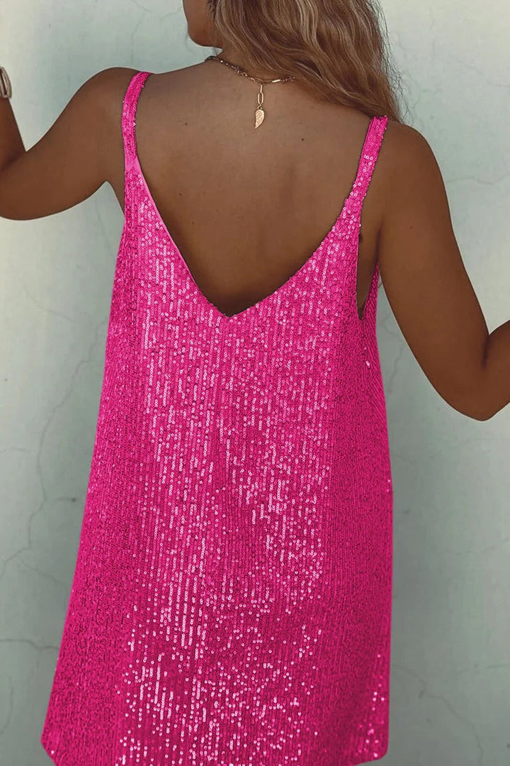 Sequin V-Back Mini Dress for Women Party
