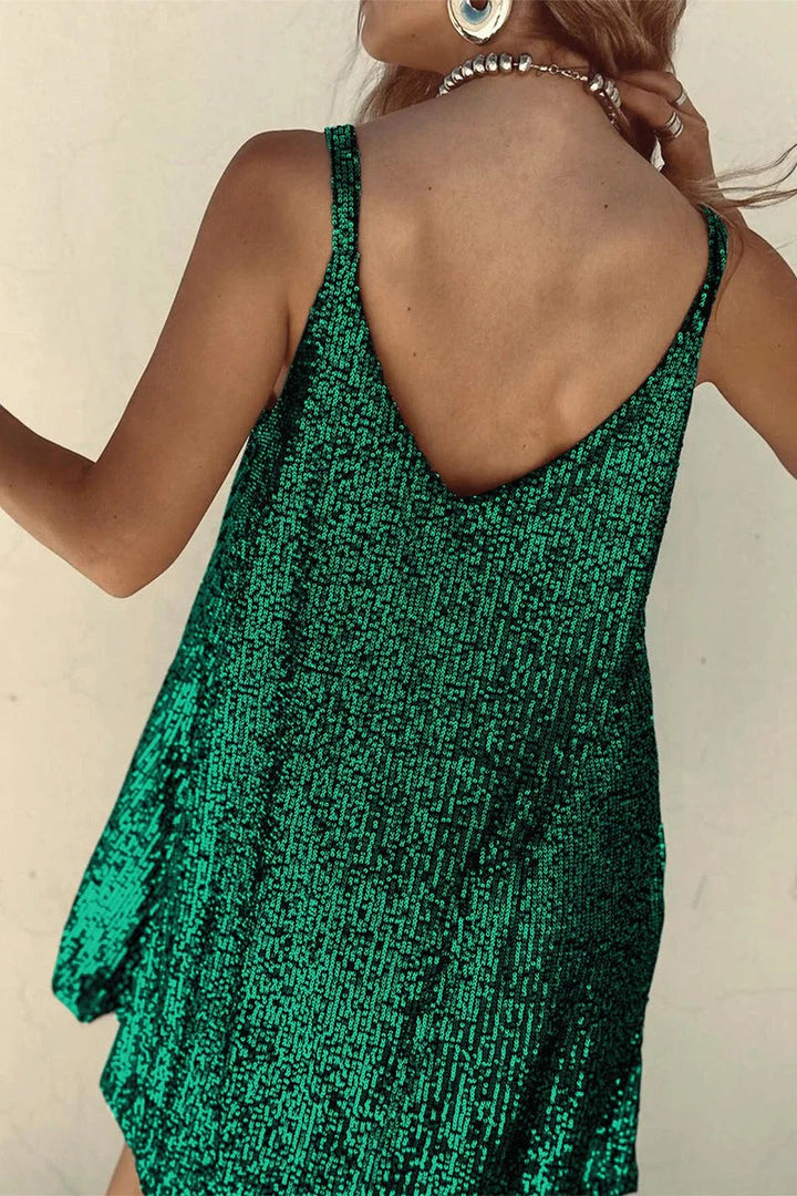 Sequin V-Back Mini Dress for Women Party