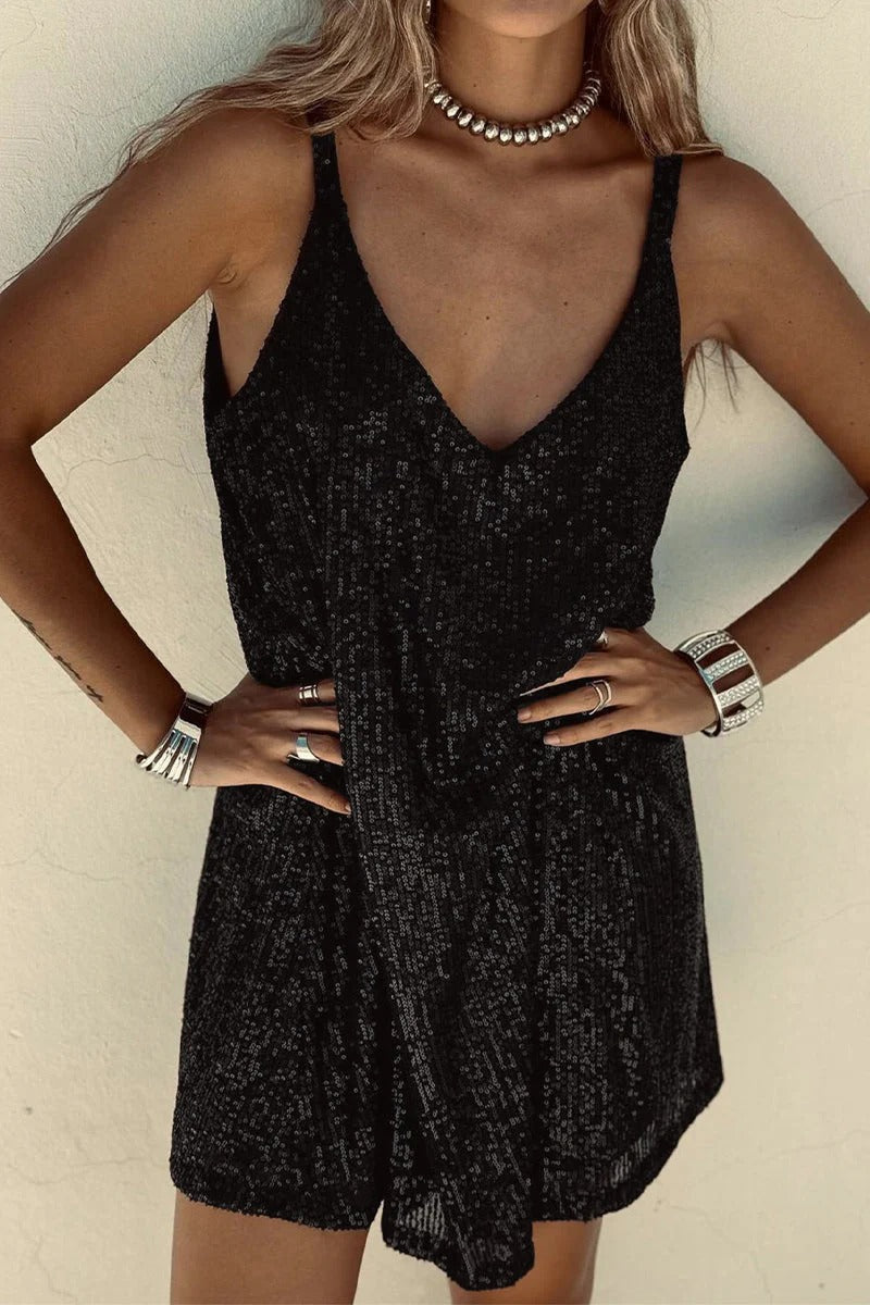Sequin V-Back Mini Dress for Women Party