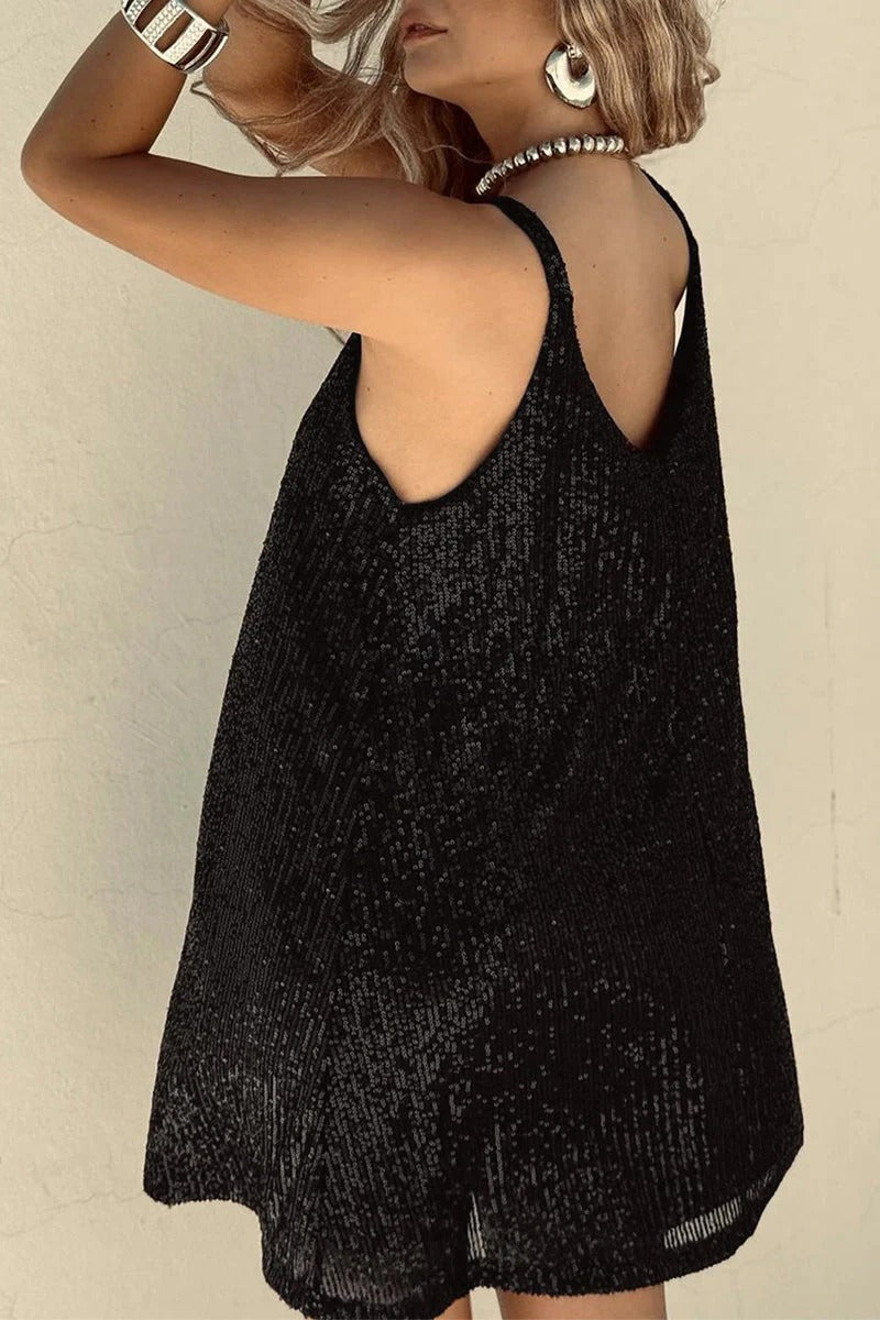 Sequin V-Back Mini Dress for Women Party