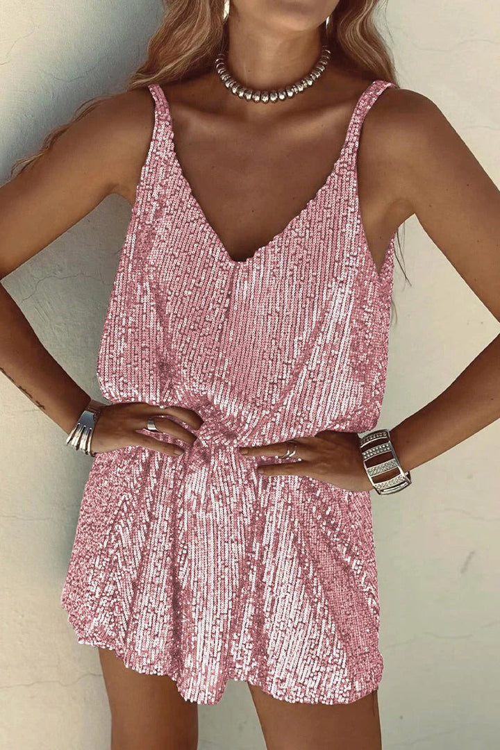 Sequin V-Back Mini Dress for Women Party