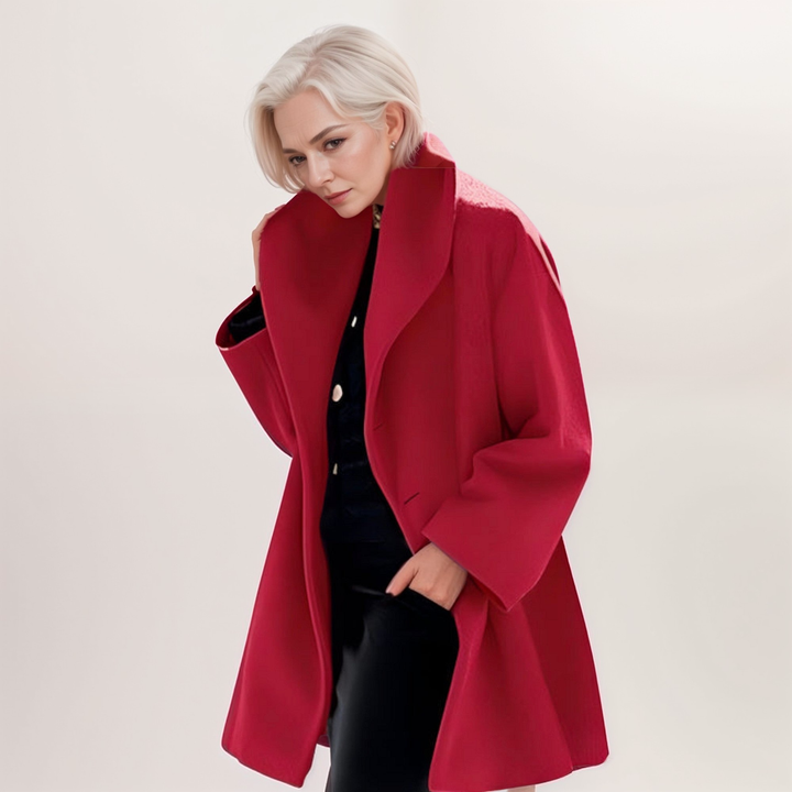 Oversized Collar Long Coat for Women