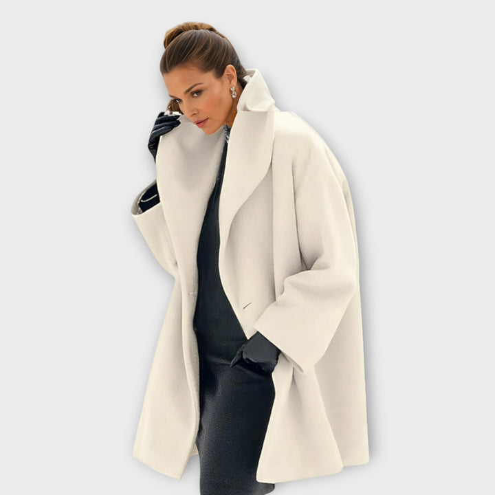 Oversized Collar Long Coat for Women
