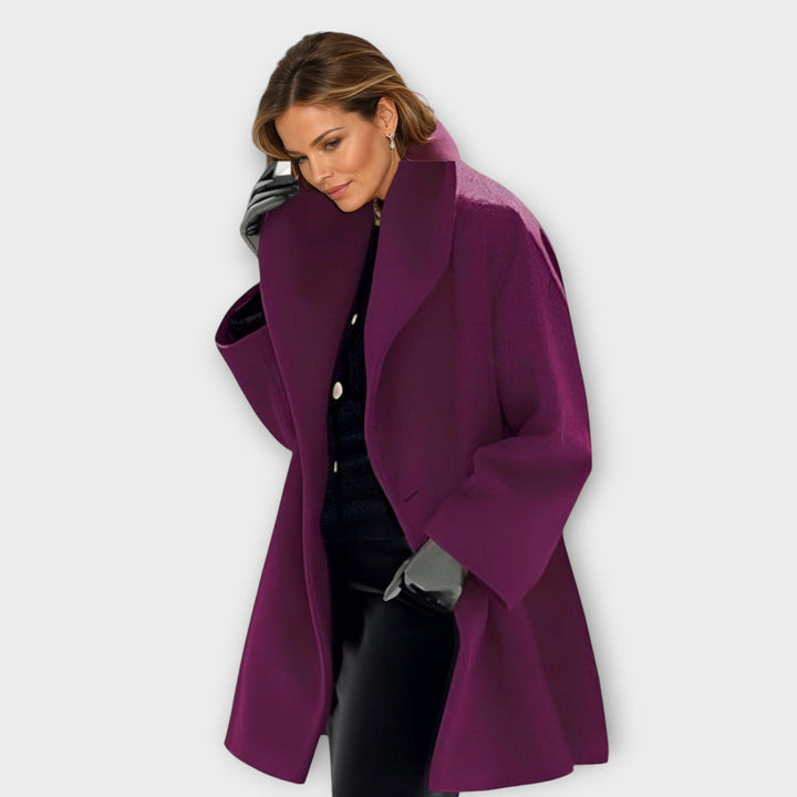Oversized Collar Long Coat for Women